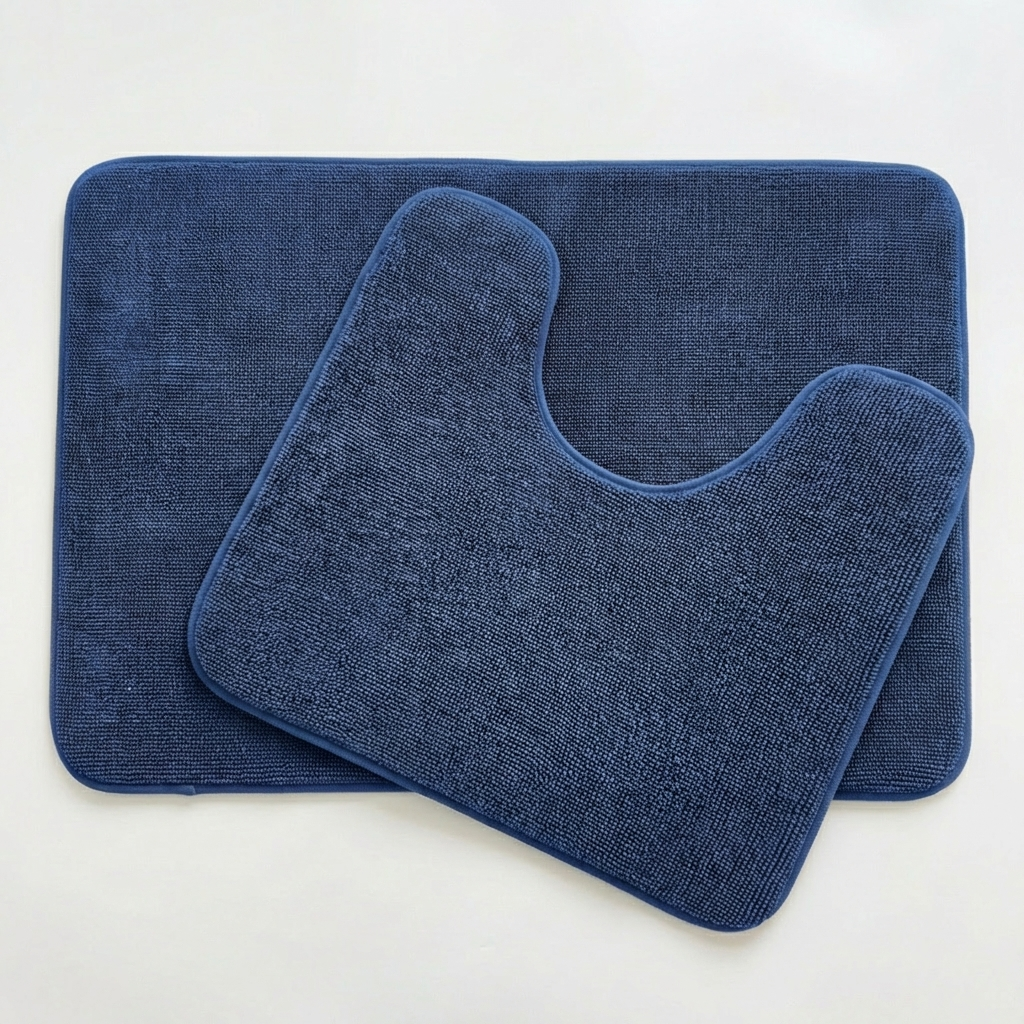 Muddymats® CloudStep Bathroom Rugs 2 Piece Set, Non Slip Bath Mats for Bathroom, Absorbent Memory Foam Chenille, Machine Washable Quick Dry Toilet Rug Set, 20"x30" + 20"x20" U-Shaped