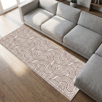 Muddy Carpet Orbit Washable Area Rugs for Living Room, Bedroom & Dining Room – Modern Soft Low Pile Non Slip Carpet – Pet Friendly Waterproof Foldable Rugs for Home