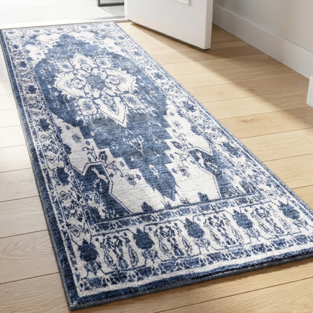 Muddy Carpet Navybell Washable Area Rugs for Living Room, Bedroom & Dining Room – Modern Soft Low Pile Non Slip Carpet – Pet Friendly Waterproof Foldable Rugs for Home