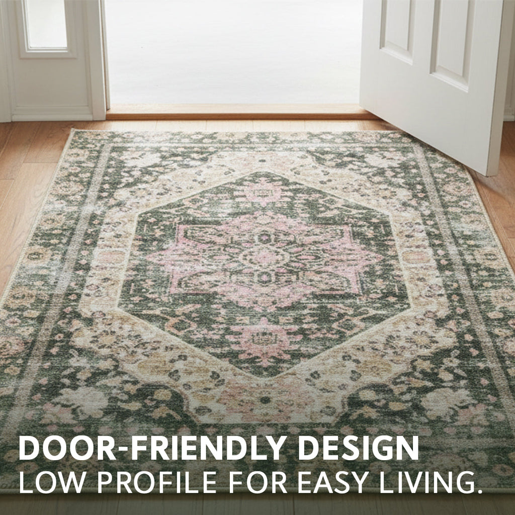 Muddy Carpet Eden Washable Area Rugs for Living Room, Bedroom & Dining Room – Modern Soft Low Pile Non Slip Carpet – Pet Friendly Waterproof Foldable Rugs for Home