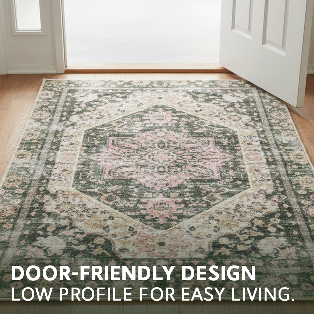Muddy Carpet Eden Washable Area Rugs for Living Room, Bedroom & Dining Room – Modern Soft Low Pile Non Slip Carpet – Pet Friendly Waterproof Foldable Rugs for Home