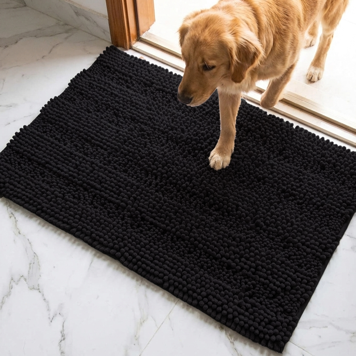 Muddymats® StripeMax Dog Floor Mat for Muddy Paws – Thick Plush Striped Chenille Muddy Carpet®, Super Water Absorbent Microfiber, Quick Dry, Slip Resistant Washable Indoor Mat