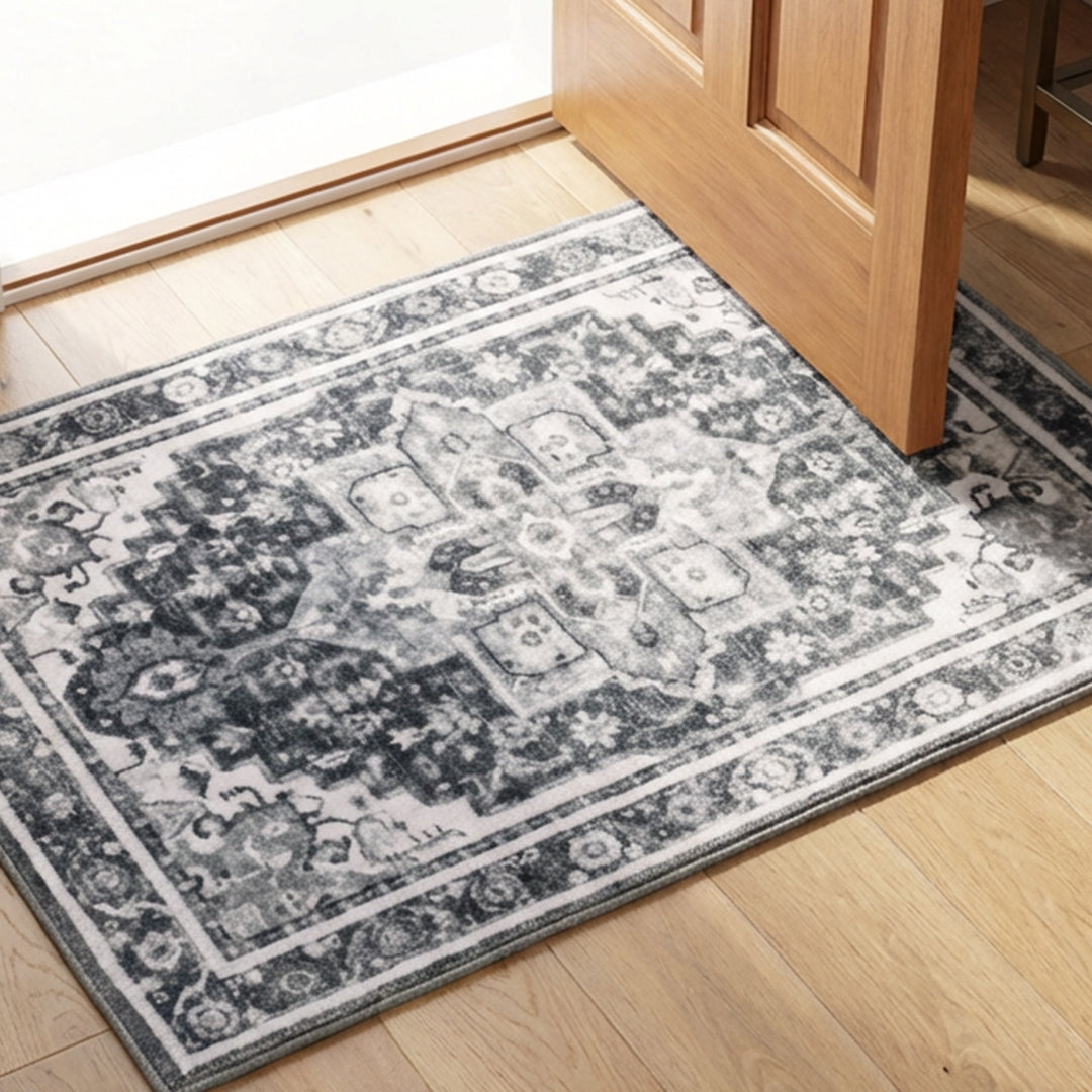 Muddy Carpet Onyx Washable Area Rugs for Living Room, Bedroom & Dining Room – Modern Soft Low Pile Non Slip Carpet – Pet Friendly Waterproof Foldable Rugs for Home