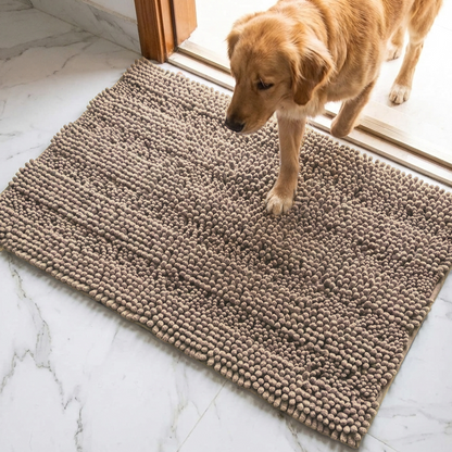Muddymats® StripeMax Dog Floor Mat for Muddy Paws – Thick Plush Striped Chenille Muddy Carpet®, Super Water Absorbent Microfiber, Quick Dry, Slip Resistant Washable Indoor Mat
