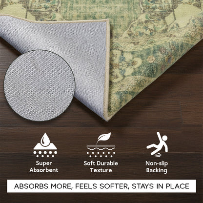 Muddy Carpet Majestic Washable Area Rugs for Living Room, Bedroom & Dining Room – Modern Soft Low Pile Non Slip Carpet – Pet Friendly Waterproof Foldable Rugs for Home