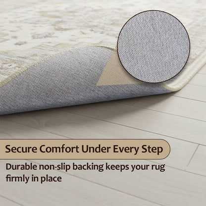 Muddy Carpet Tuscany Washable Area Rugs for Living Room, Bedroom & Dining Room – Modern Soft Low Pile Non Slip Carpet – Pet Friendly Waterproof Foldable Rugs for Home
