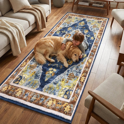 Muddy Carpet Mosaic Washable Area Rugs for Living Room, Bedroom & Dining Room – Modern Soft Low Pile Non Slip Carpet – Pet Friendly Waterproof Foldable Rugs for Home