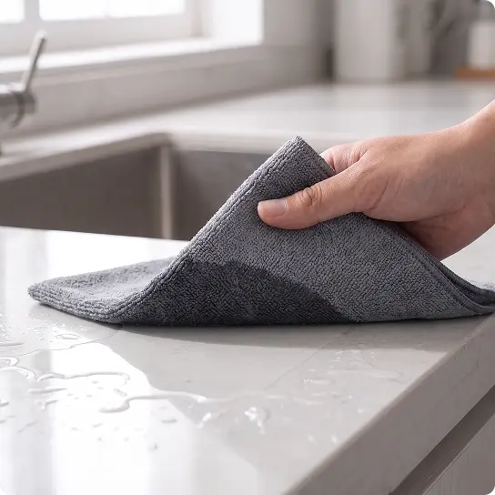 Muddymats® Kitchen Towels 3 Pack - Super Absorbent Microfiber Dish Cloths, Quick Dry Soft Cleaning Towels for Dishes, Counters and Spills, Machine Washable, Grey 11.8" x 11.8"