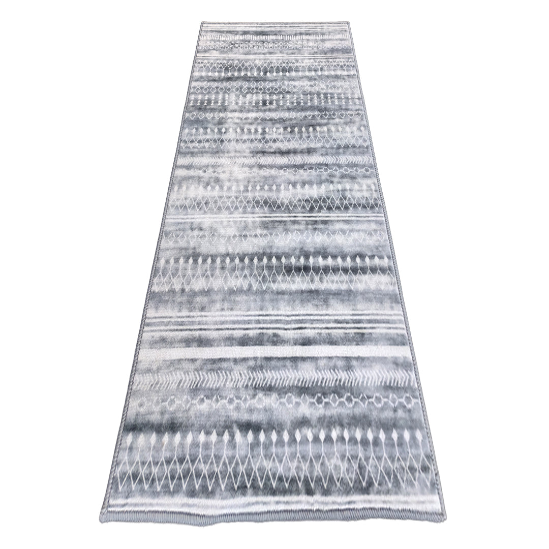 Muddy Carpet Greyline Washable Area Rugs for Living Room, Bedroom & Dining Room – Modern Soft Low Pile Non Slip Carpet – Pet Friendly Waterproof Foldable Rugs for Home