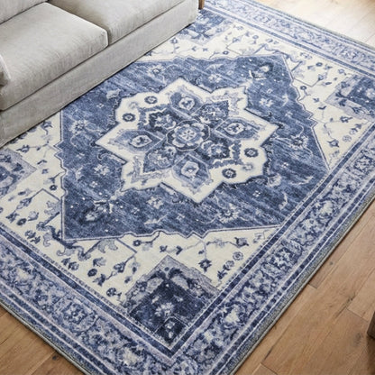 Muddy Carpet Admiral Washable Area Rugs for Living Room, Bedroom & Dining Room – Modern Soft Low Pile Non Slip Carpet – Pet Friendly Waterproof Foldable Rugs for Home