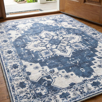 Muddy Carpet Navybell Washable Area Rugs for Living Room, Bedroom & Dining Room – Modern Soft Low Pile Non Slip Carpet – Pet Friendly Waterproof Foldable Rugs for Home