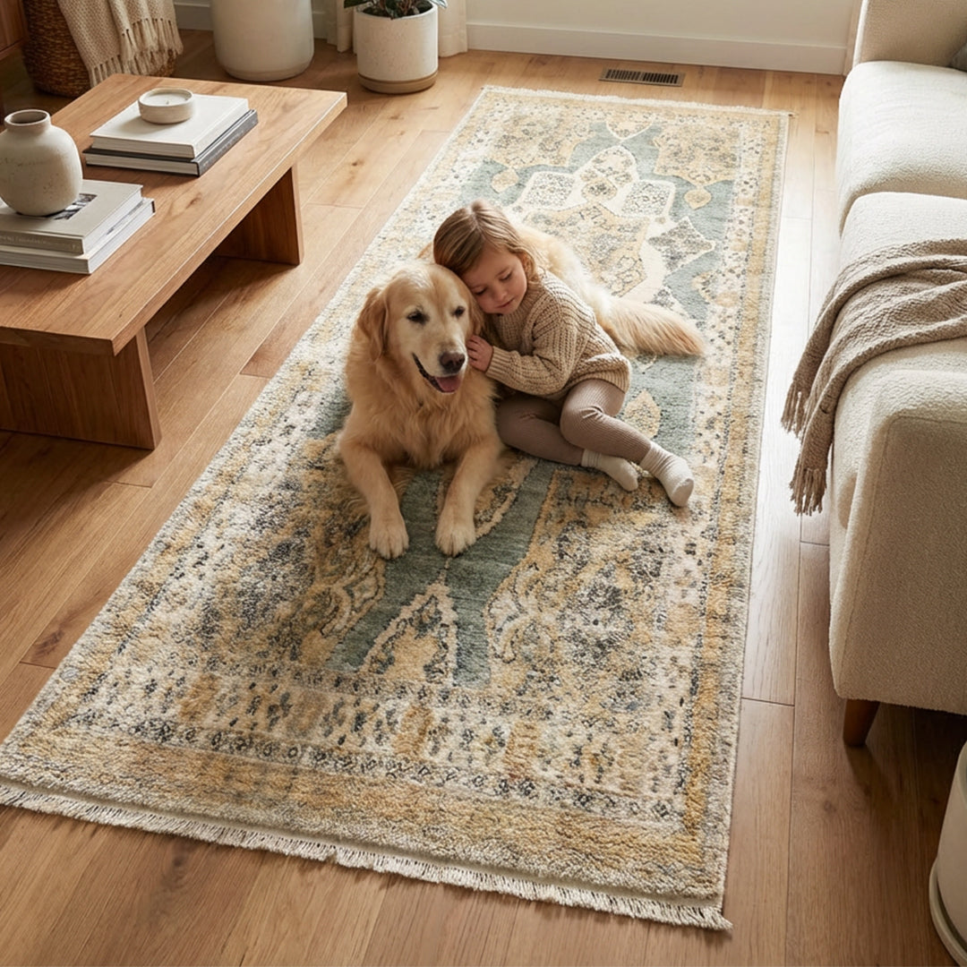 Muddy Carpet Monarch Washable Area Rugs for Living Room, Bedroom & Dining Room – Modern Soft Low Pile Non Slip Carpet – Pet Friendly Waterproof Foldable Rugs for Home
