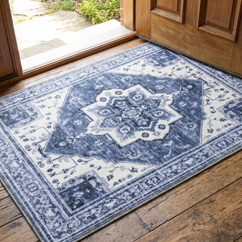 Muddy Carpet Admiral Washable Area Rugs for Living Room, Bedroom & Dining Room – Modern Soft Low Pile Non Slip Carpet – Pet Friendly Waterproof Foldable Rugs for Home