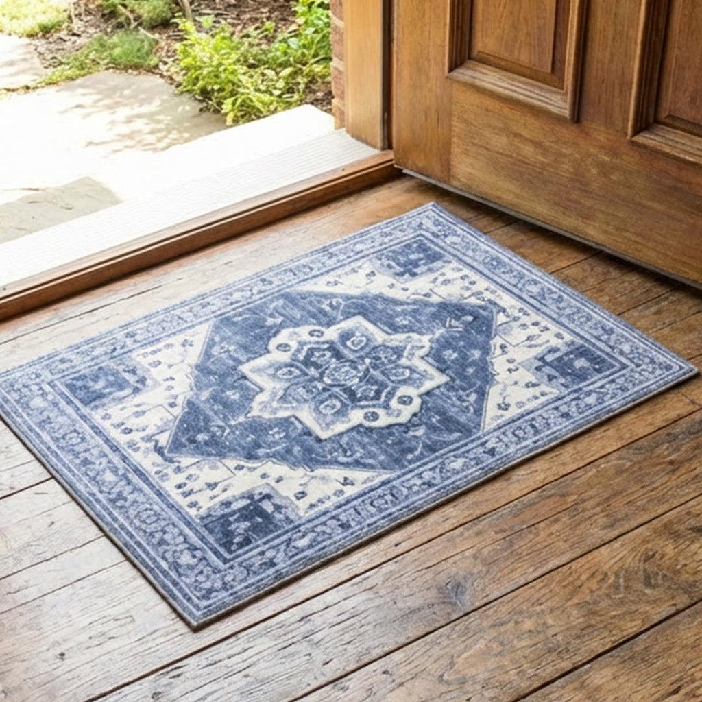 Muddy Carpet Admiral Washable Area Rugs for Living Room, Bedroom & Dining Room – Modern Soft Low Pile Non Slip Carpet – Pet Friendly Waterproof Foldable Rugs for Home