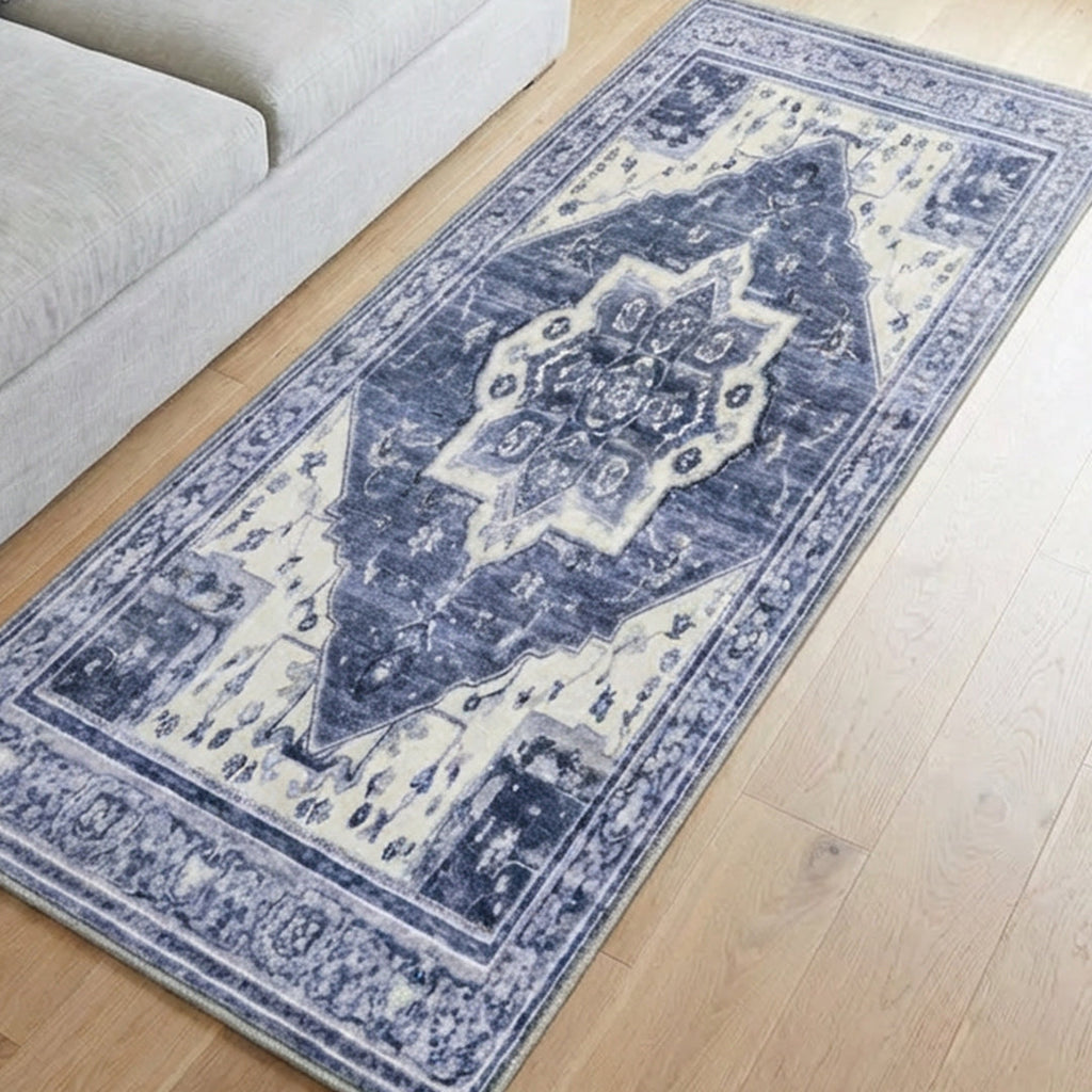 Muddy Carpet Admiral Washable Area Rugs for Living Room, Bedroom & Dining Room – Modern Soft Low Pile Non Slip Carpet – Pet Friendly Waterproof Foldable Rugs for Home