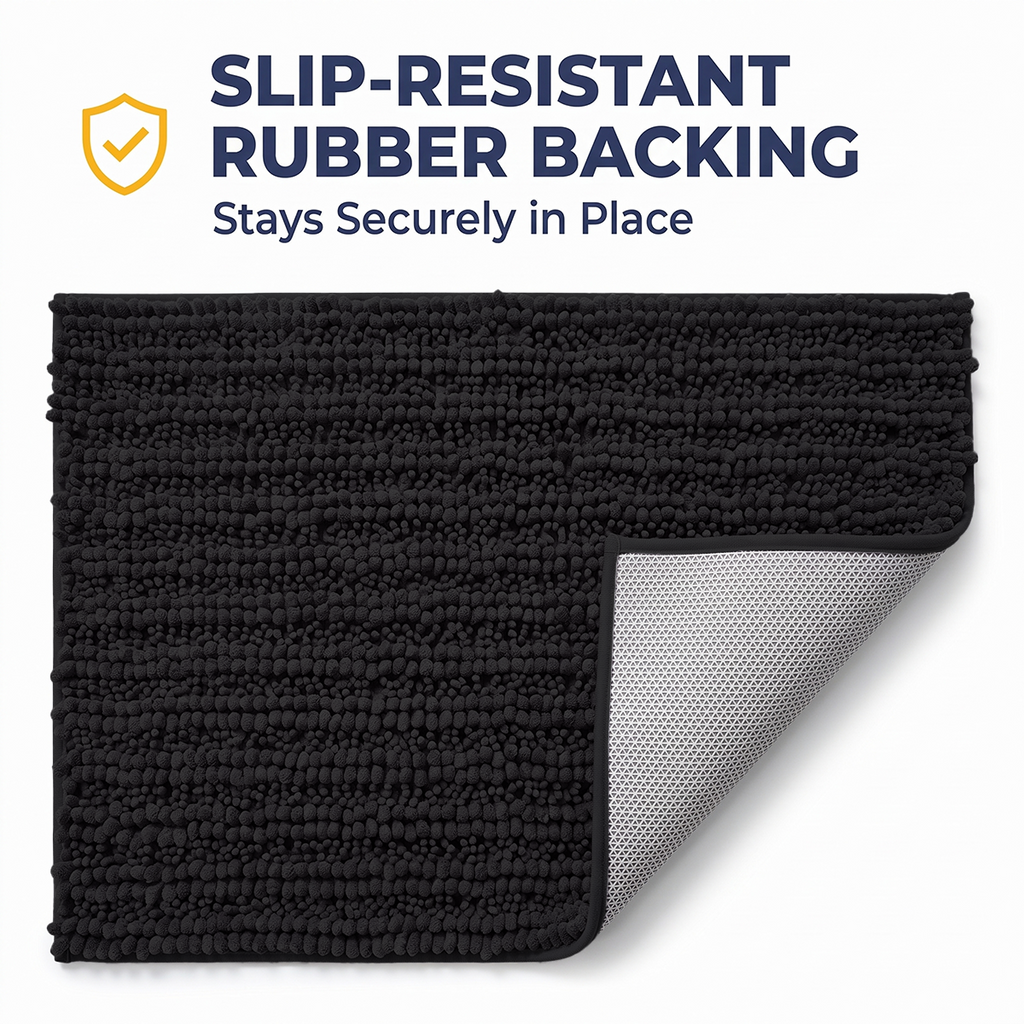 Muddymats® DuoMax Dog Door Mat for Muddy Paws – Dual-Texture Absorbent Mat Chenille Entryway Muddy Carpet®, Microfiber Quick Dry, Slip Resistant Machine Washable Indoor Mat