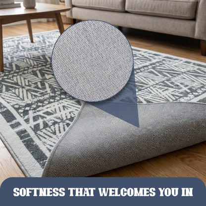 Muddy Carpet Zenith Washable Area Rugs for Living Room, Bedroom & Dining Room – Modern Soft Low Pile Non Slip Carpet – Pet Friendly Waterproof Foldable Rugs for Home