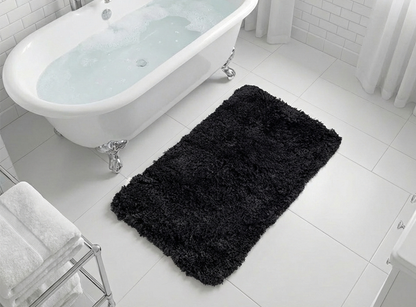 Muddymats® Fluffy Bathroom Rug, Soft Absorbent Microfiber Bath Mat, Non Slip, Quick Dry, Machine Washable for Bathroom Floor, Tub, Shower, Toilet and Sink
