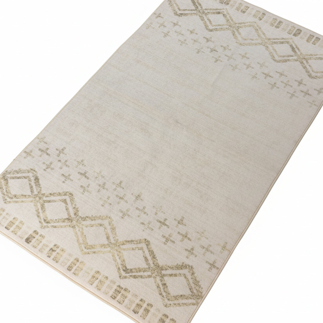 Muddy Carpet Tribal Washable Area Rugs for Living Room, Bedroom & Dining Room – Modern Soft Low Pile Non Slip Carpet – Pet Friendly Waterproof Foldable Rugs for Home