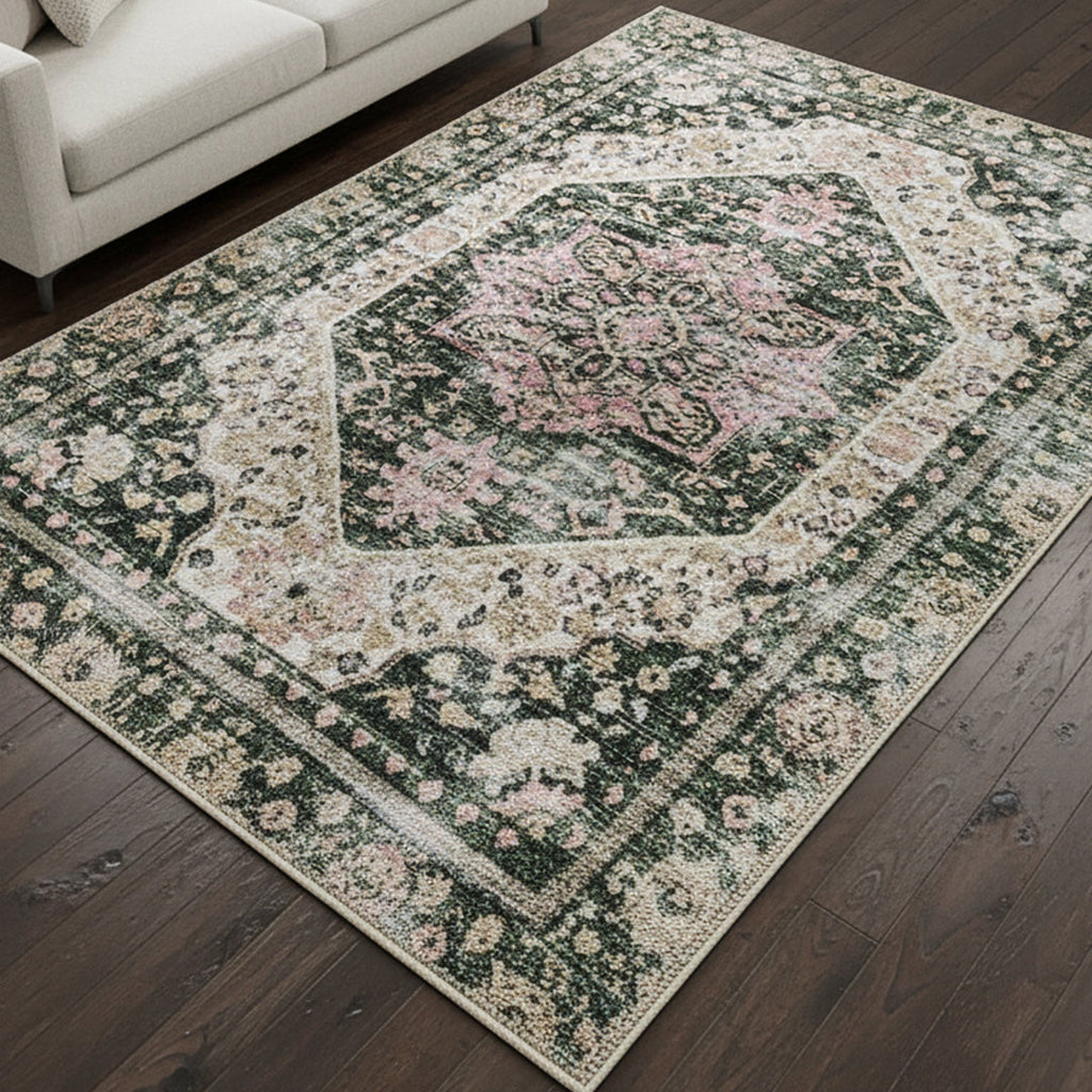 Muddy Carpet Eden Washable Area Rugs for Living Room, Bedroom & Dining Room – Modern Soft Low Pile Non Slip Carpet – Pet Friendly Waterproof Foldable Rugs for Home