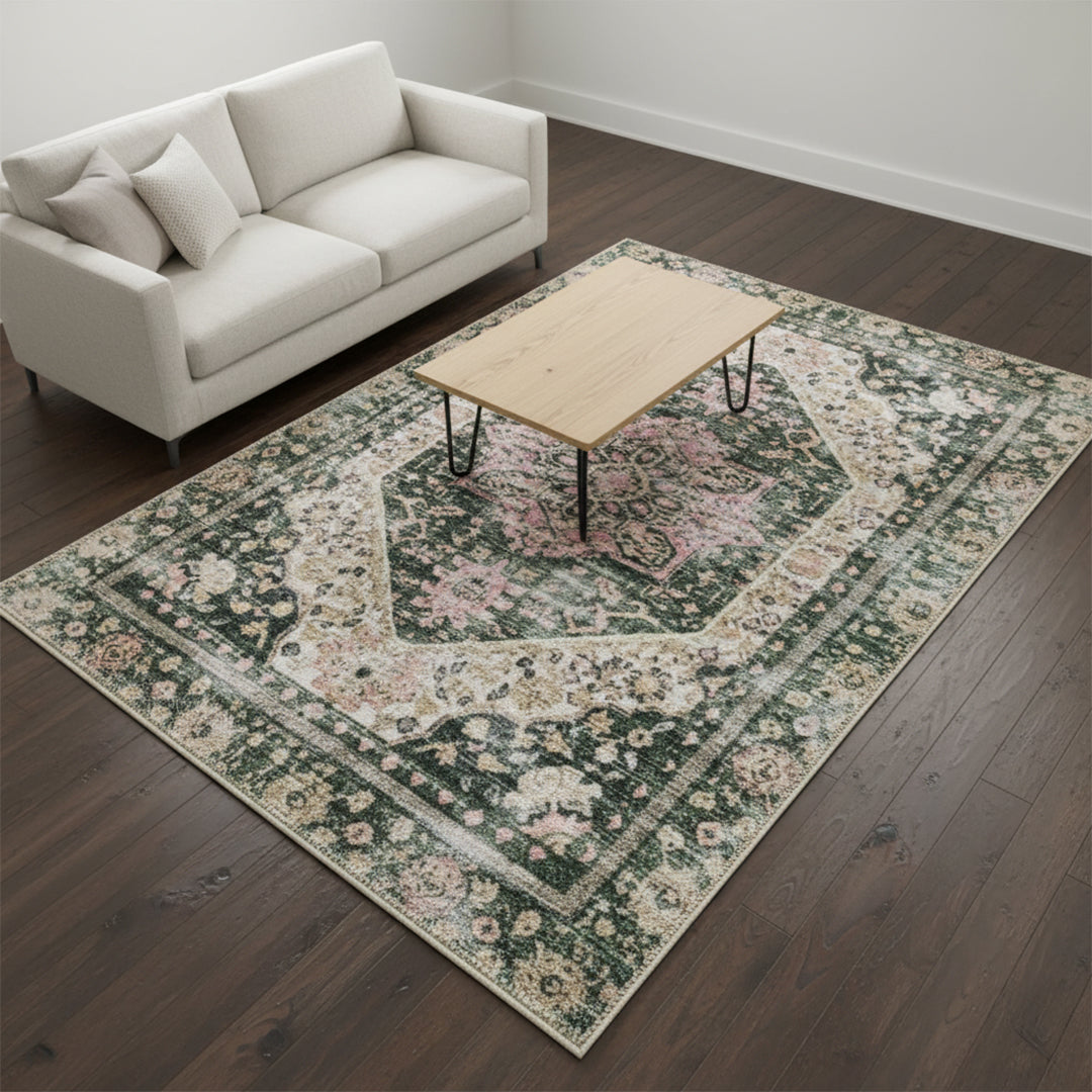 Muddy Carpet Eden Washable Area Rugs for Living Room, Bedroom & Dining Room – Modern Soft Low Pile Non Slip Carpet – Pet Friendly Waterproof Foldable Rugs for Home
