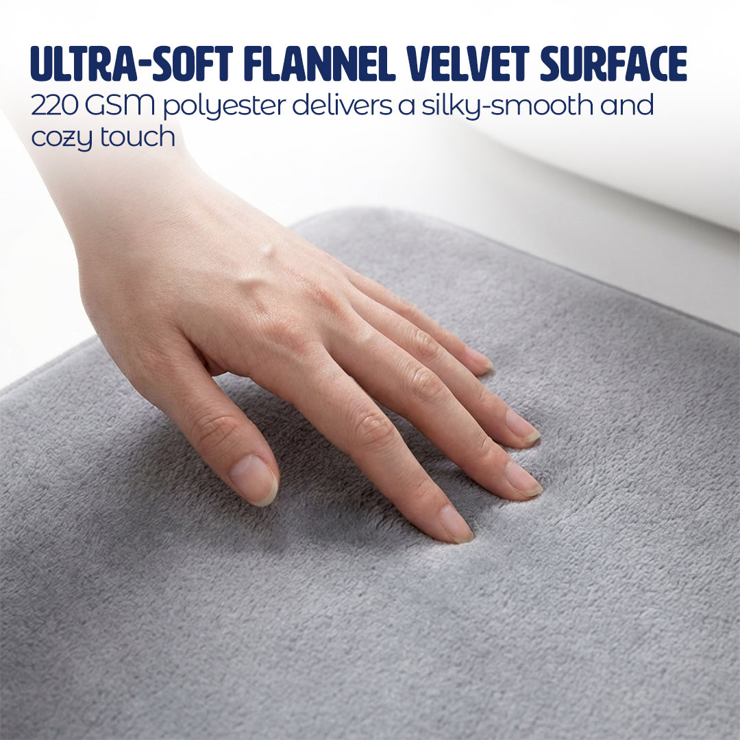 Muddymats® Memory Foam Bath Mat – Velvet Soft Non Slip Bathroom Rugs, Thick Absorbent Bath Rugs, Washable Bath Mat for Bathroom Floor and Shower