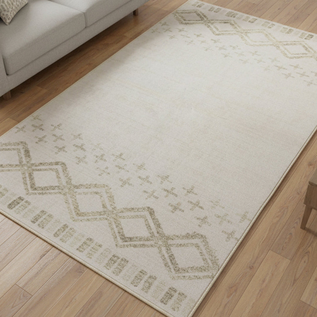 Muddy Carpet Tribal Washable Area Rugs for Living Room, Bedroom & Dining Room – Modern Soft Low Pile Non Slip Carpet – Pet Friendly Waterproof Foldable Rugs for Home