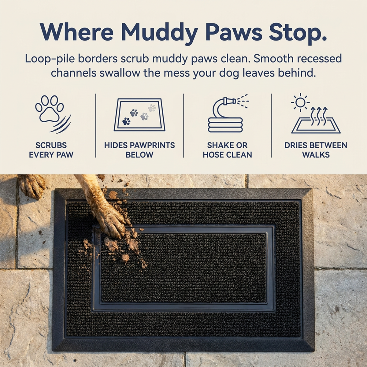 Muddymats® Printed Meshy Mat – The Best Dog Outdoor Mat for Muddy Paws