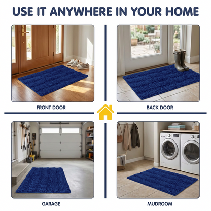 Muddymats® StripeMax Dog Floor Mat for Muddy Paws – Thick Plush Striped Chenille Muddy Carpet®, Super Water Absorbent Microfiber, Quick Dry, Slip Resistant Washable Indoor Mat