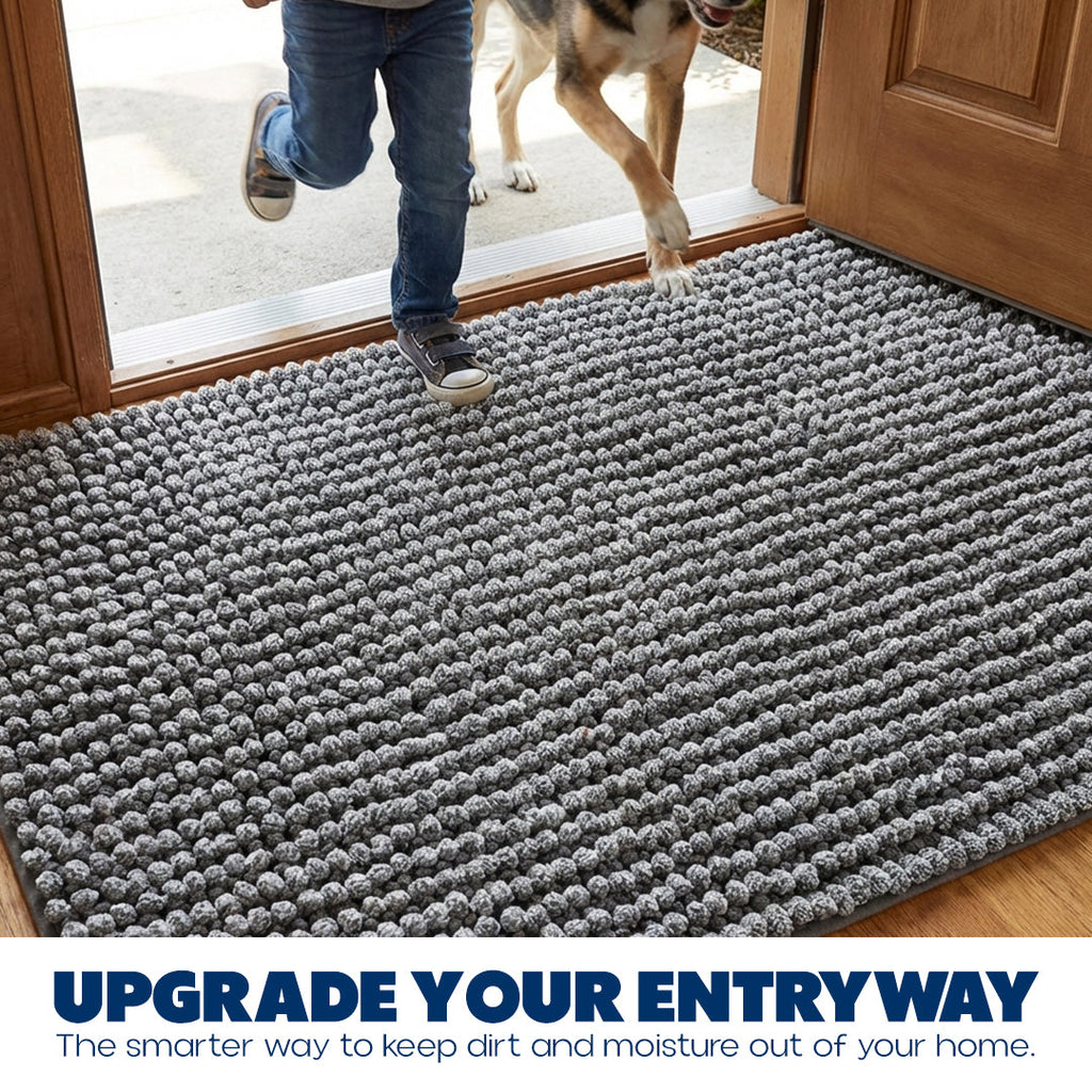 Muddymats® T.Max Dual Tone Indoor Dog Door Mat & Bathroom Rugs – Non Slip Chenille Entryway Rug for Muddy Paws, Super Absorbent Washable Front Door Mat, Quick Dry Bath Mat