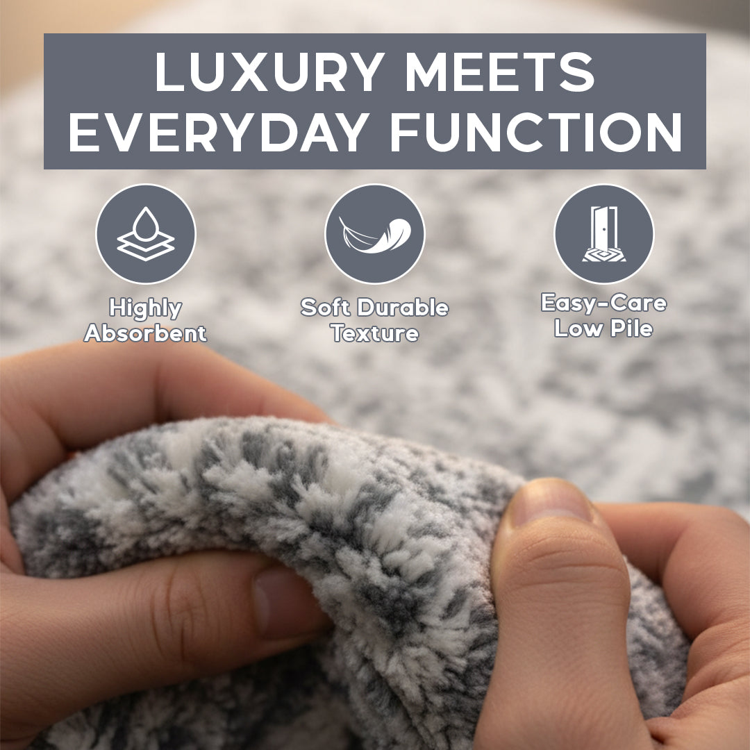 Muddy Carpet Frostbell Washable Area Rugs for Living Room, Bedroom & Dining Room – Modern Soft Low Pile Non Slip Carpet – Pet Friendly Waterproof Foldable Rugs for Home