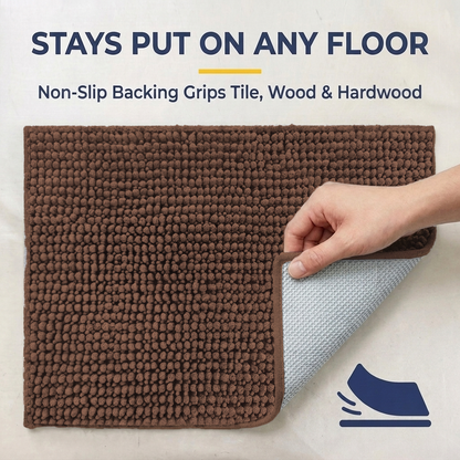 Muddymats® T.Max Dog Door Mat for Muddy Paws – Dirt-Trapping Chenille Entryway Muddy Carpet®, Super Water Absorbent Microfiber, Quick Dry, Slip Resistant Washable Indoor Mat