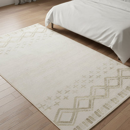Muddy Carpet Tribal Washable Area Rugs for Living Room, Bedroom & Dining Room – Modern Soft Low Pile Non Slip Carpet – Pet Friendly Waterproof Foldable Rugs for Home