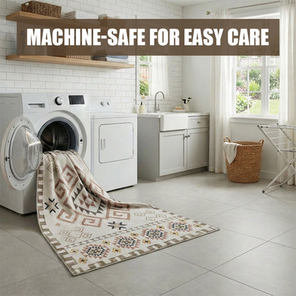 Muddy Carpet Sedona Washable Area Rugs for Living Room, Bedroom & Dining Room – Modern Soft Low Pile Non Slip Carpet – Pet Friendly Waterproof Foldable Rugs for Home