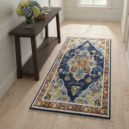Muddy Carpet Mosaic Washable Area Rugs for Living Room, Bedroom & Dining Room – Modern Soft Low Pile Non Slip Carpet – Pet Friendly Waterproof Foldable Rugs for Home