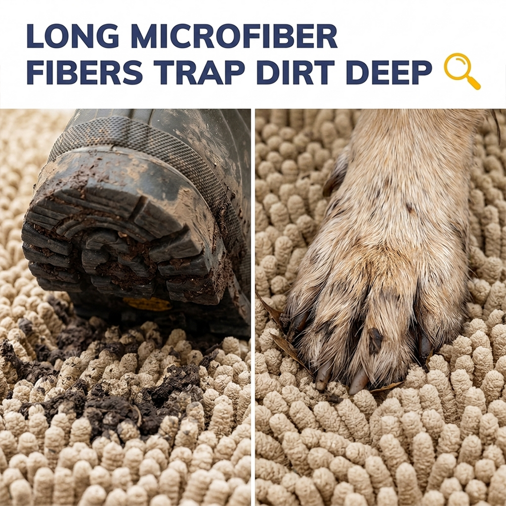 Muddymats® DuoMax Dog Door Mat for Muddy Paws – Dual-Texture Absorbent Mat Chenille Entryway Muddy Carpet®, Microfiber Quick Dry, Slip Resistant Machine Washable Indoor Mat