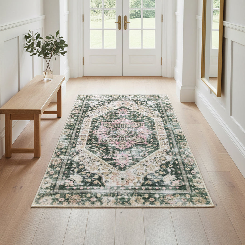 Muddy Carpet Eden Washable Area Rugs for Living Room, Bedroom & Dining Room – Modern Soft Low Pile Non Slip Carpet – Pet Friendly Waterproof Foldable Rugs for Home