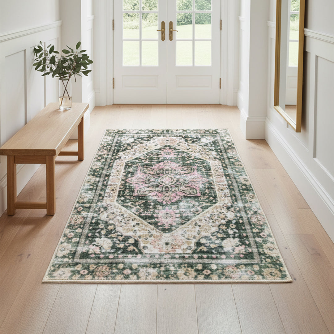 Muddy Carpet Eden Washable Area Rugs for Living Room, Bedroom & Dining Room – Modern Soft Low Pile Non Slip Carpet – Pet Friendly Waterproof Foldable Rugs for Home