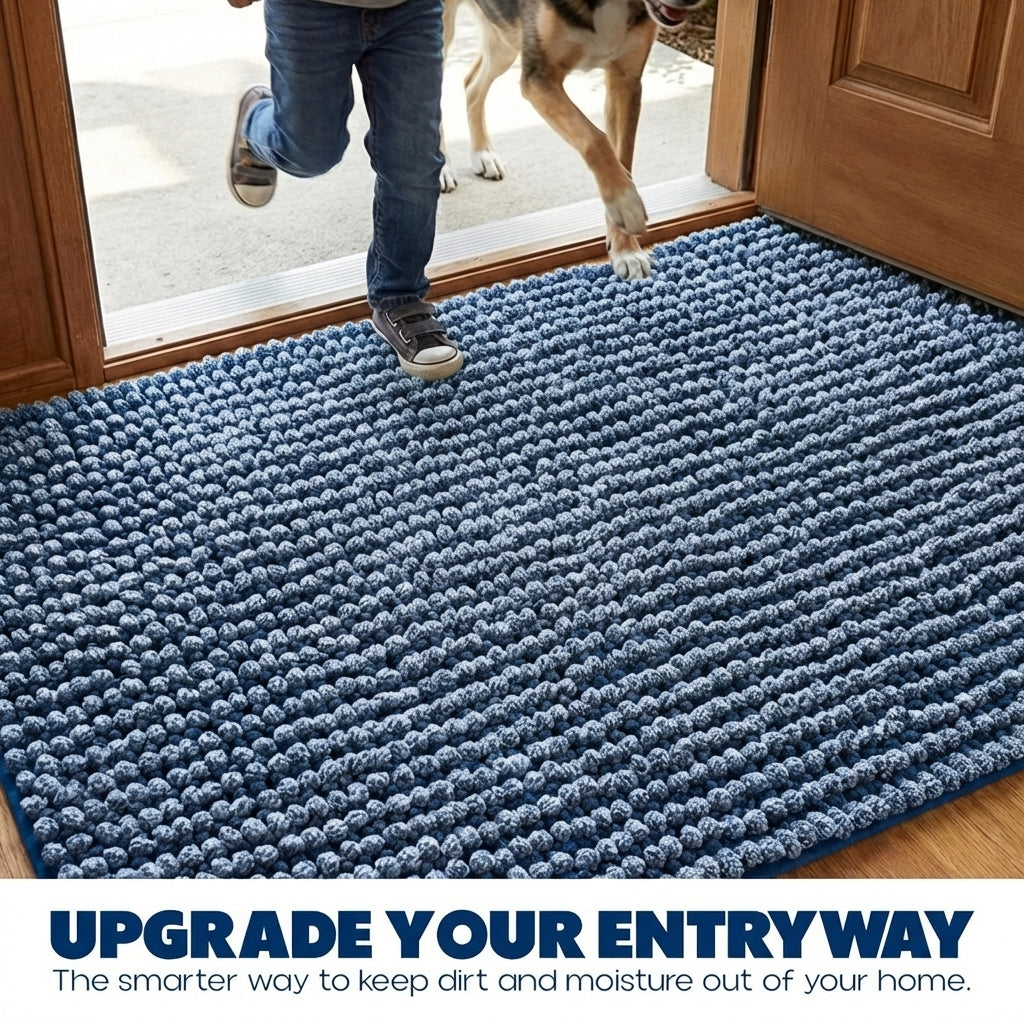 Muddymats® T.Max Dual Tone Indoor Dog Door Mat & Bathroom Rugs – Non Slip Chenille Entryway Rug for Muddy Paws, Super Absorbent Washable Front Door Mat, Quick Dry Bath Mat