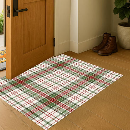 Muddy Carpet Plaid Washable Area Rugs for Living Room, Bedroom & Dining Room – Modern Soft Low Pile Non Slip Carpet – Pet Friendly Waterproof Foldable Rugs for Home