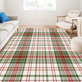 Muddy Carpet Plaid Washable Area Rugs for Living Room, Bedroom & Dining Room – Modern Soft Low Pile Non Slip Carpet – Pet Friendly Waterproof Foldable Rugs for Home