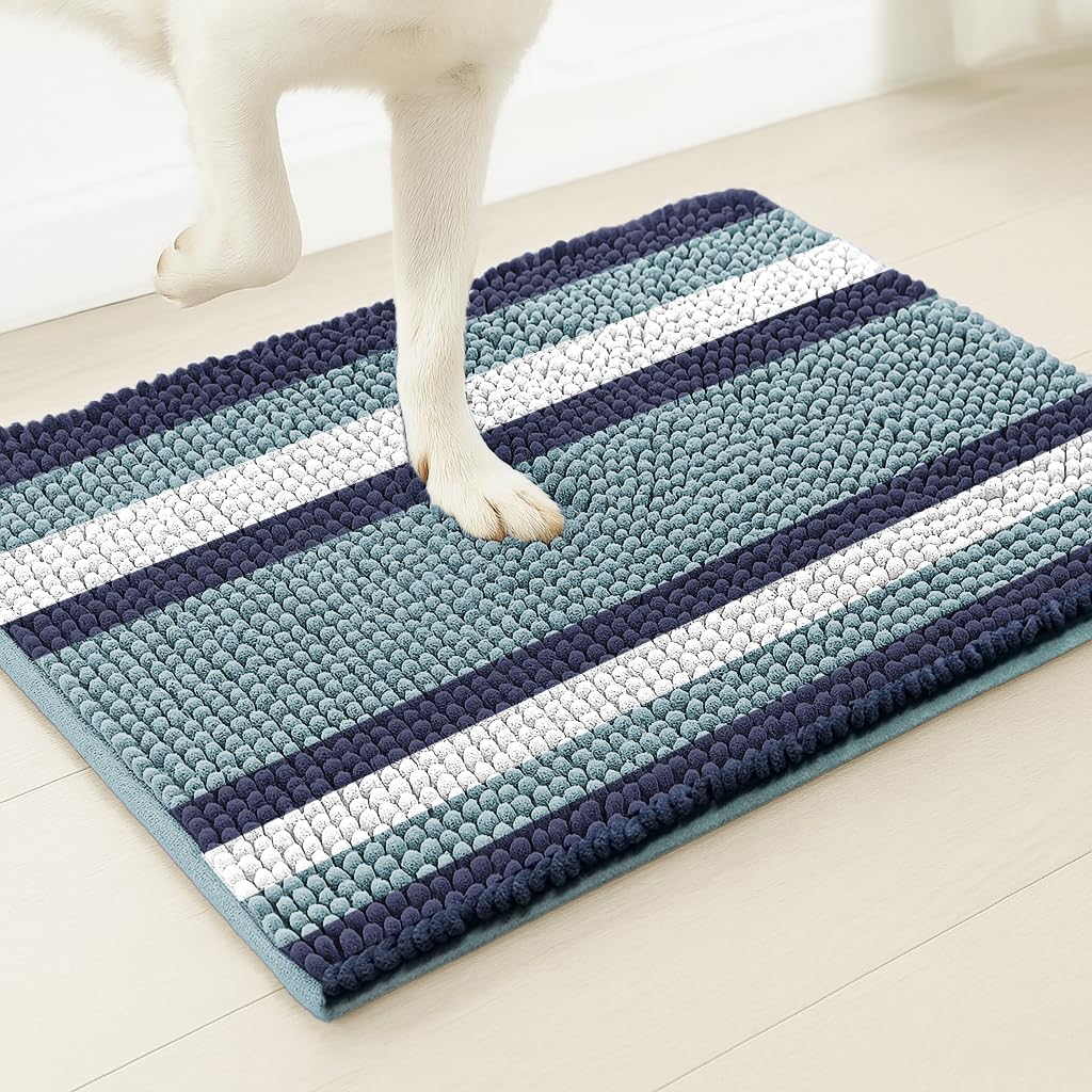 Muddymats® Horizontal Loop Design Super Absorbent Chenille Dog Door Mat for Muddy Paws – Non-Slip, Machine Washable Indoor Entry Rug, Quick-Dry Pet Mat for Entryway