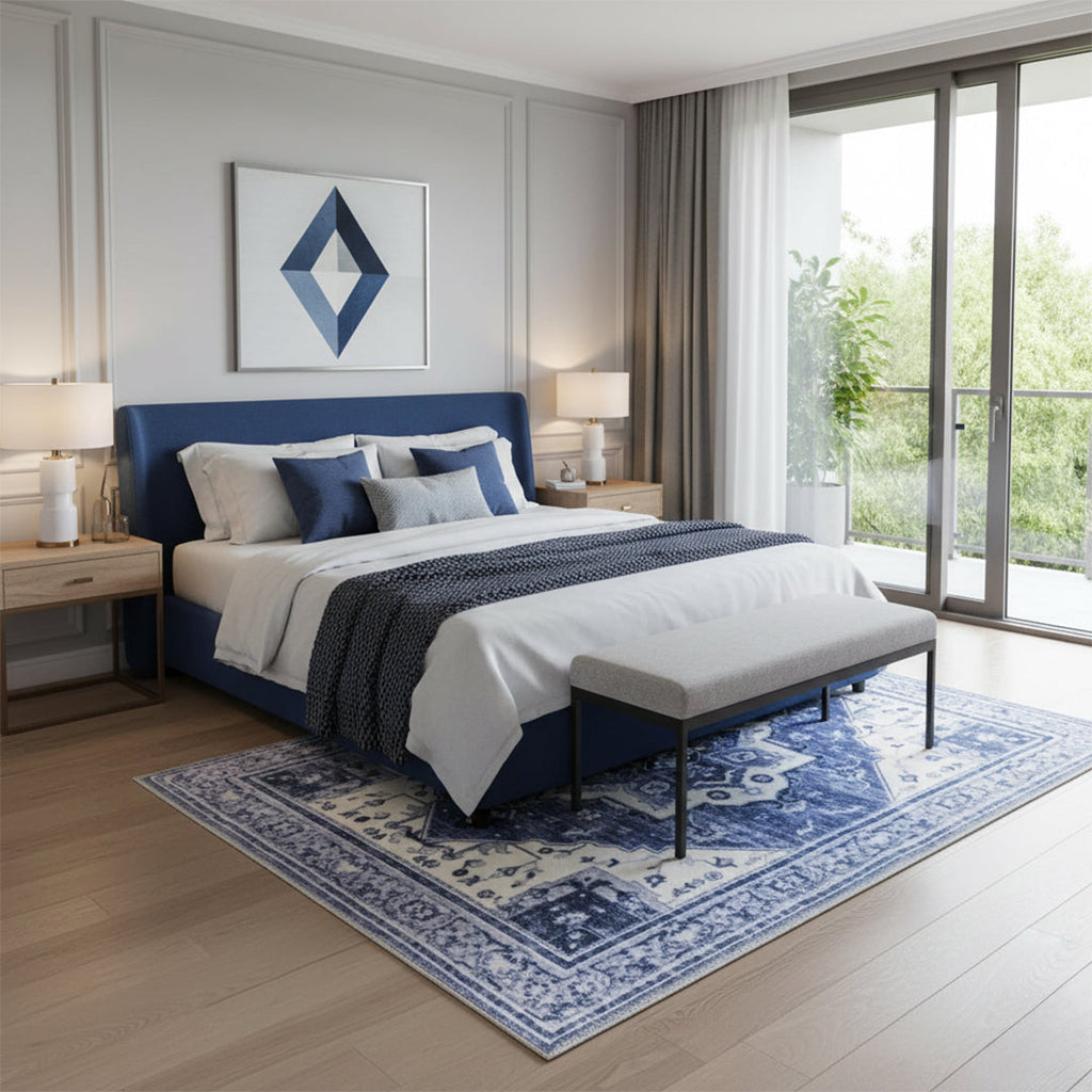 Muddy Carpet Admiral Washable Area Rugs for Living Room, Bedroom & Dining Room – Modern Soft Low Pile Non Slip Carpet – Pet Friendly Waterproof Foldable Rugs for Home