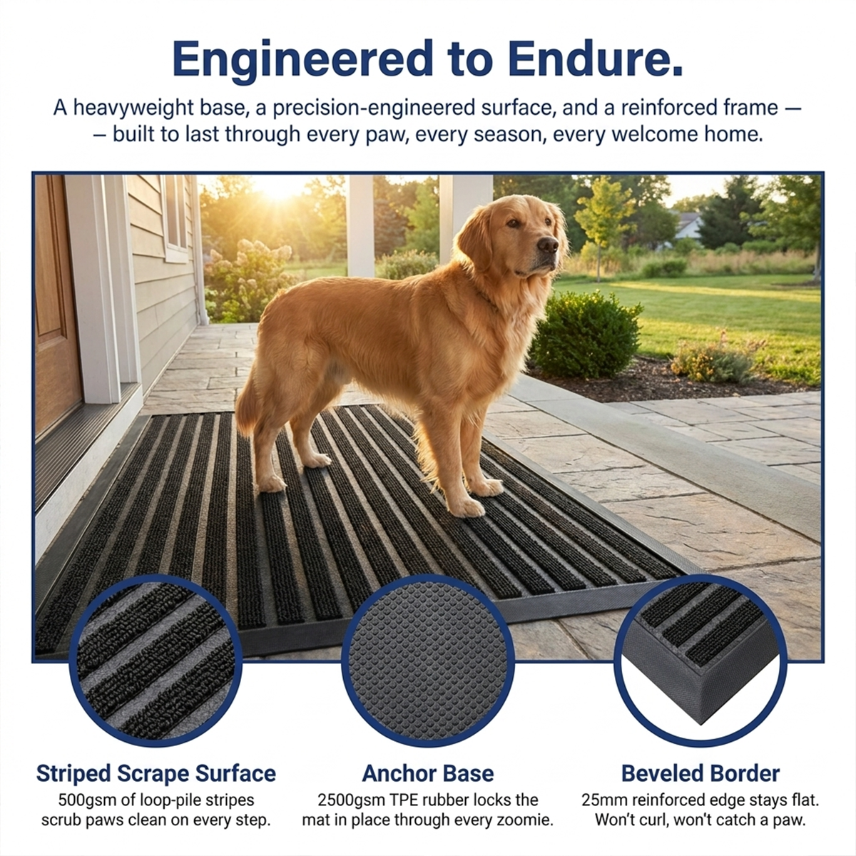 Muddymats® Printed Meshy Mat – The Best Dog Outdoor Mat for Muddy Paws