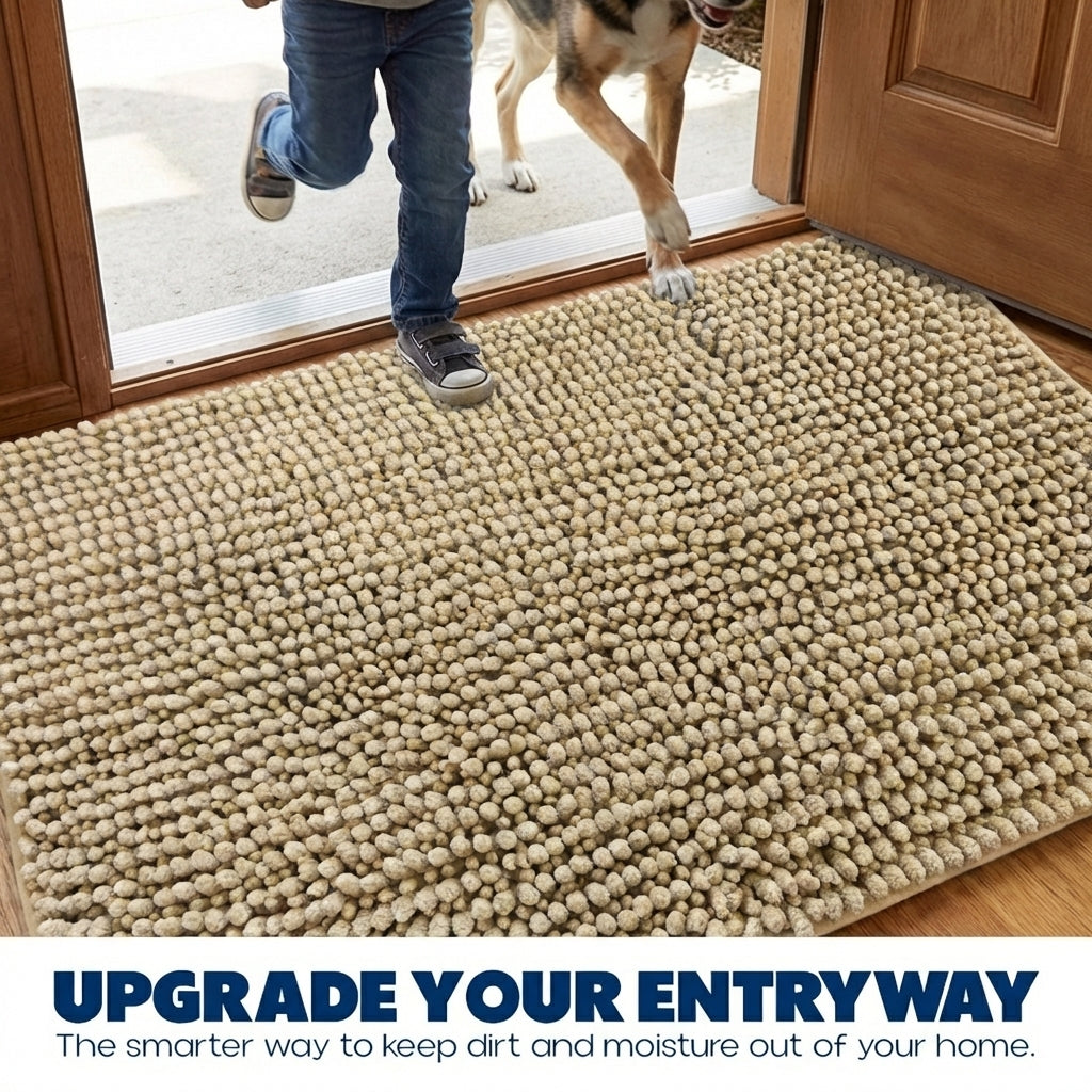 Muddymats® T.Max Dual Tone Indoor Dog Door Mat & Bathroom Rugs – Non Slip Chenille Entryway Rug for Muddy Paws, Super Absorbent Washable Front Door Mat, Quick Dry Bath Mat