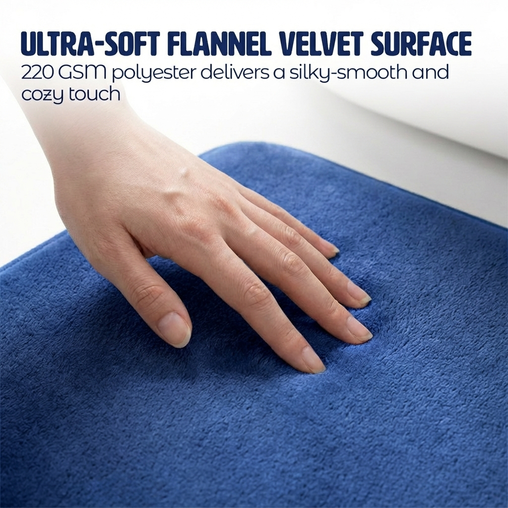 Muddymats® Memory Foam Bath Mat Set 2 Piece – Velvet Soft Non Slip Bathroom Rugs Set, Thick Absorbent Washable Bath Mats for Bathroom Floor and Shower, 20"x30" + 20"x20" U-Shaped