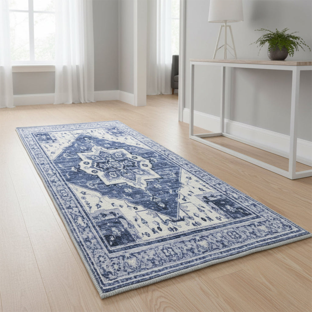 Muddy Carpet Admiral Washable Area Rugs for Living Room, Bedroom & Dining Room – Modern Soft Low Pile Non Slip Carpet – Pet Friendly Waterproof Foldable Rugs for Home