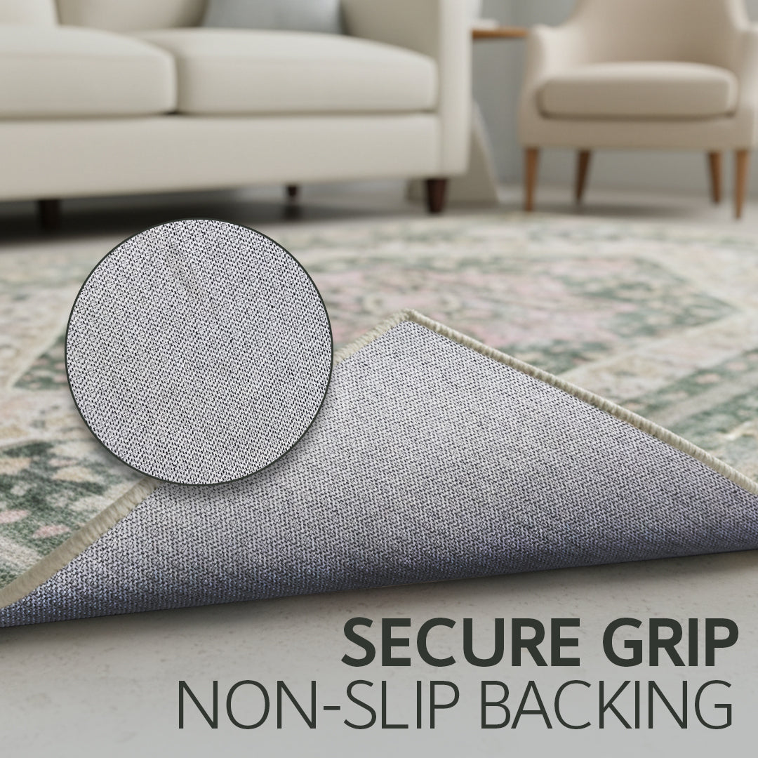 Muddy Carpet Eden Washable Area Rugs for Living Room, Bedroom & Dining Room – Modern Soft Low Pile Non Slip Carpet – Pet Friendly Waterproof Foldable Rugs for Home