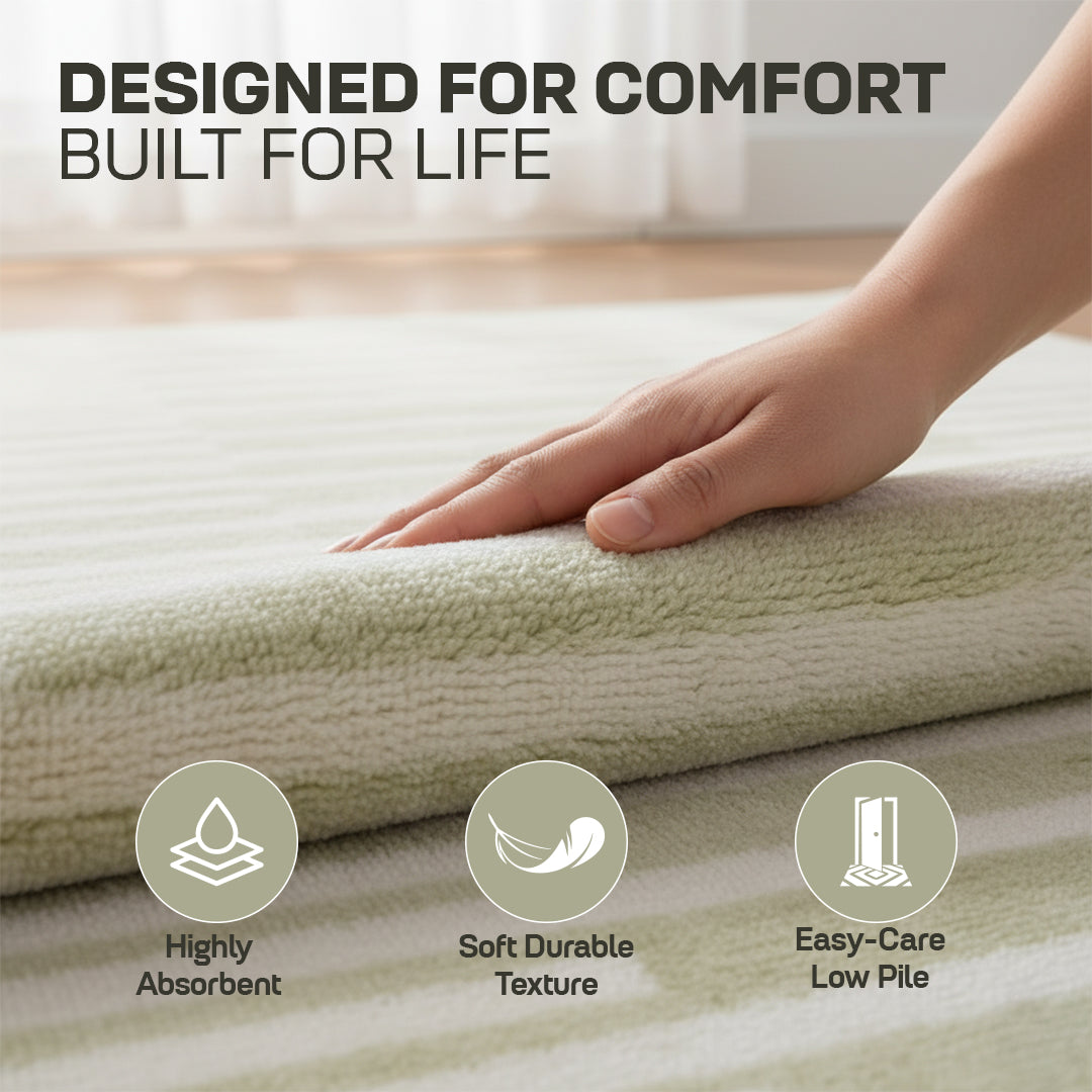 Muddy Carpet Creamline Washable Area Rugs for Living Room, Bedroom & Dining Room – Modern Soft Low Pile Non Slip Carpet – Pet Friendly Waterproof Foldable Rugs for Home