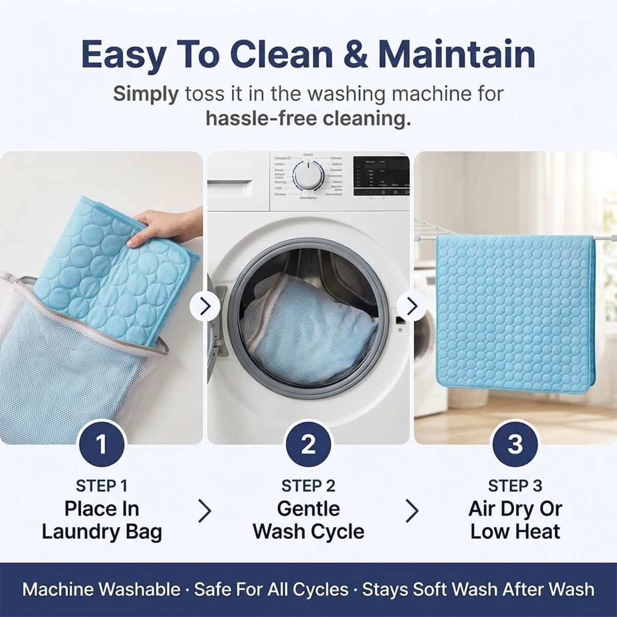 Muddymats® Self-Cooling Dog Mat, Ice Silk Cooling Pad for Dogs & Cats, No Water or Electricity Needed, Easy to Clean Non-Slip Summer Pet Mat for Indoor & Outdoor, Sofa, Crate & Car